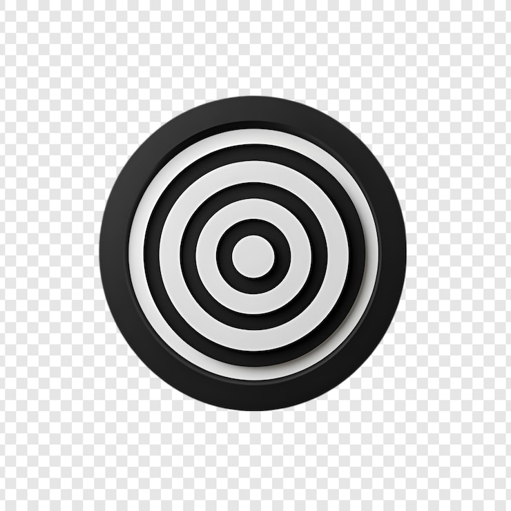 Gratis PSD abstract black and white concentric circles design element