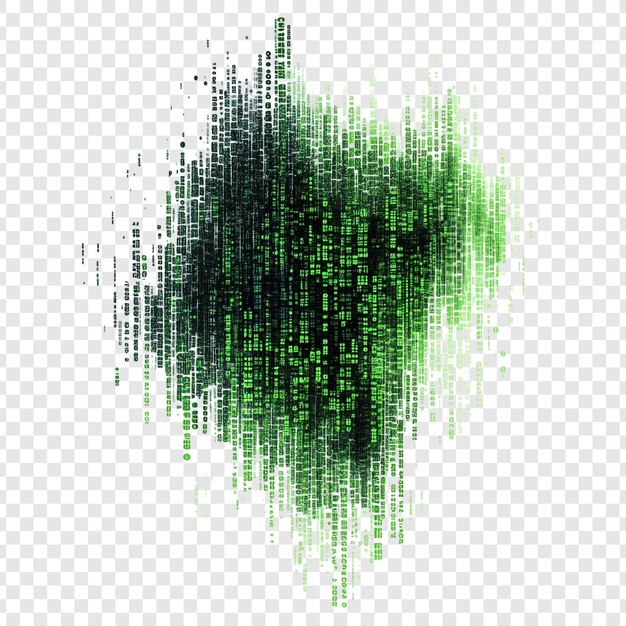 Abstract Digital Data Stream Green Binary Code Cascade