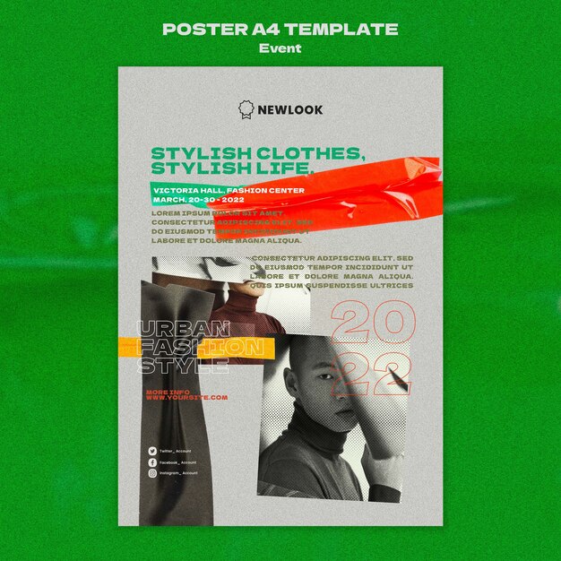 Abstract fashion event poster template