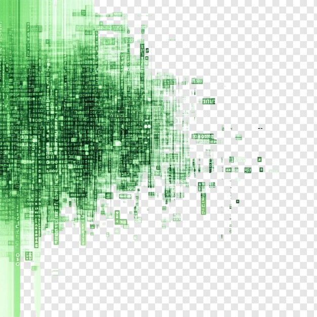 Abstract Green Digital Data Stream