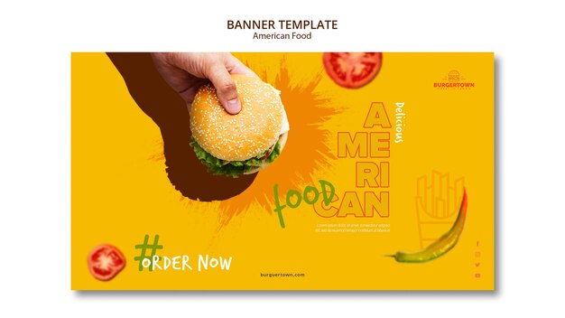 american food banner template
