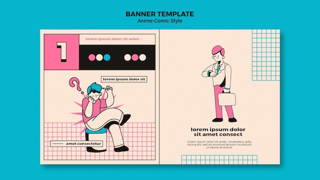 Anime comic style banner template