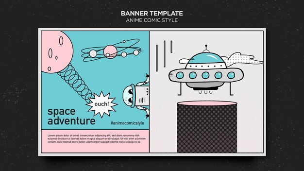 Anime comic style banner template
