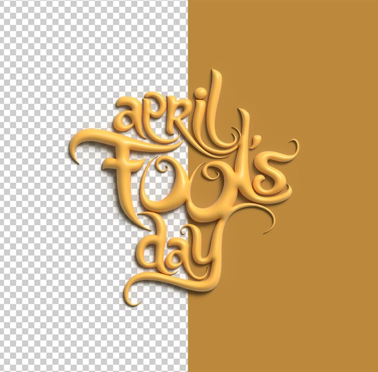 Gratis PSD april fools day 3d text design element transparent psd file