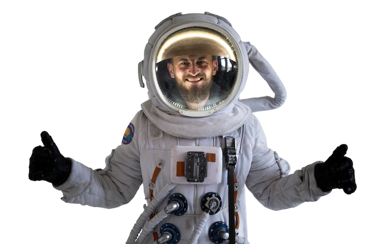 Gratis PSD astronaut iført romdrakt