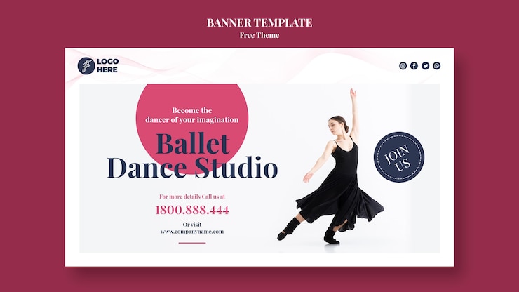 Gratis PSD banner-mal dansestudio