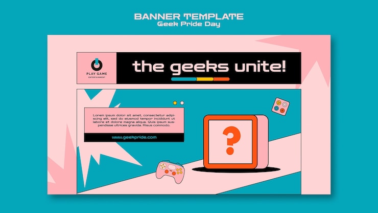 Gratis PSD banner-mal for geek pride day