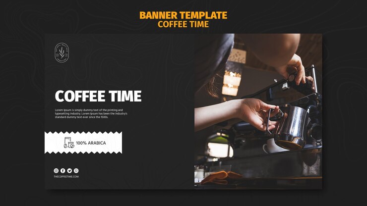Gratis PSD banner-mal for kaffe morgen tid