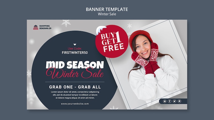Gratis PSD banner-mal for vinterdesign