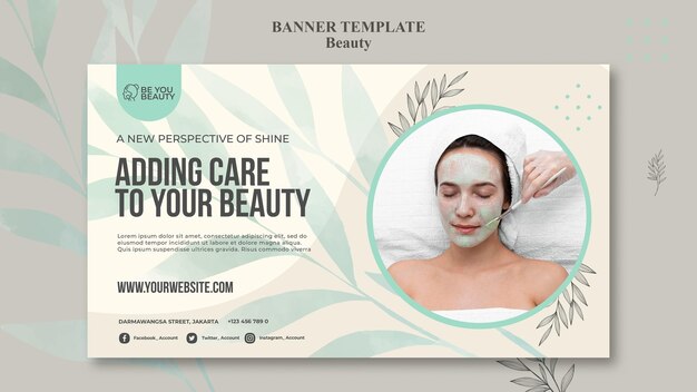 banner template for skincare and beauty with woman