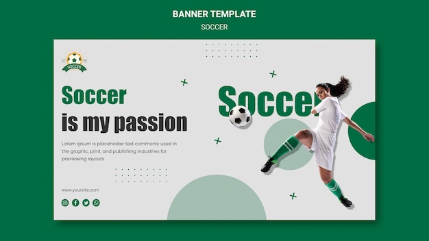 Banner template for women's football league