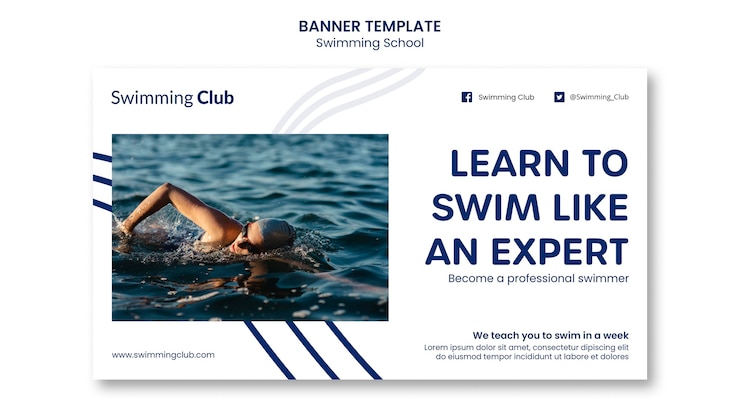 Gratis PSD bannermal for svømmeskole