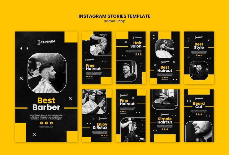 Gratis PSD barber shop instagram stories template