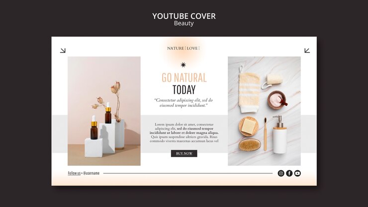Gratis PSD beauty and cosmetics youtube cover template