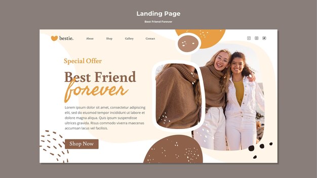 best friends forever landing page template