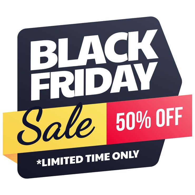 Gratis PSD black friday-etikettdesign