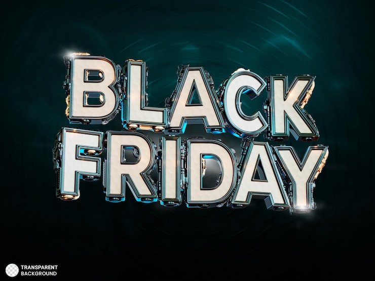 Gratis PSD black friday salg banner 3d-gjengivelse illustrasjon