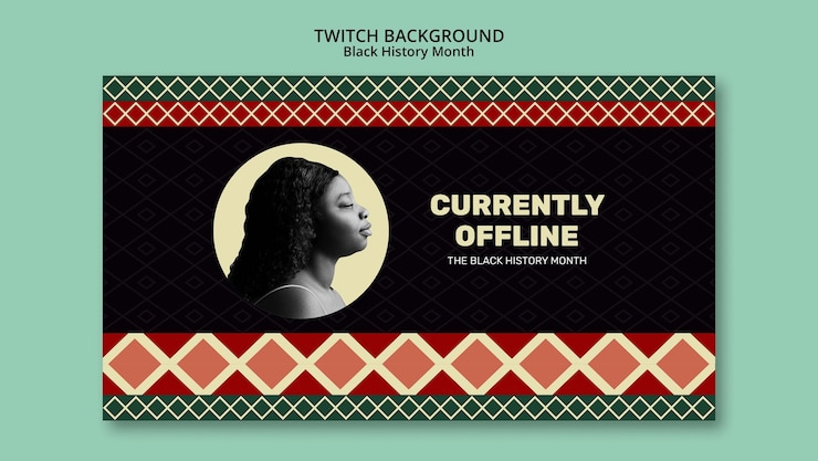 Gratis PSD black history month twitch background