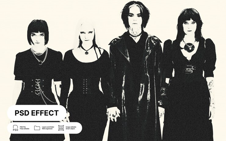 Gratis PSD black photo effect