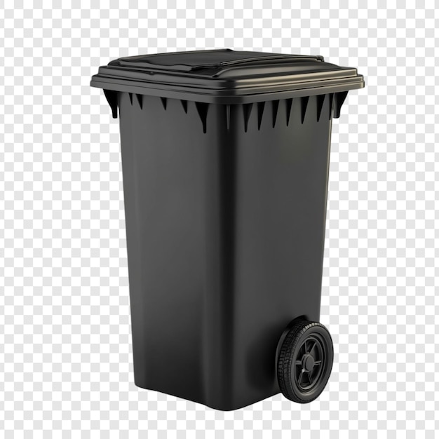 black wheeled waste bin a 3d model of a household or commercial trash container