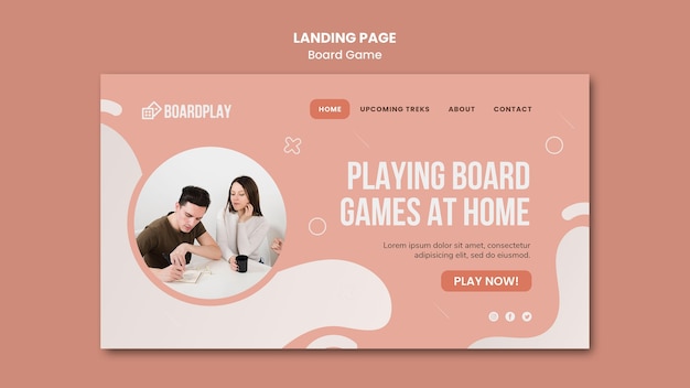 board game concept landing page template