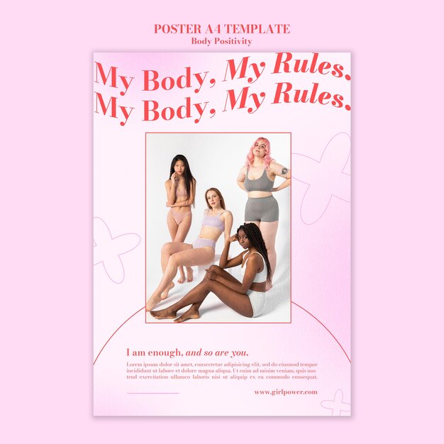 Body positive poster template