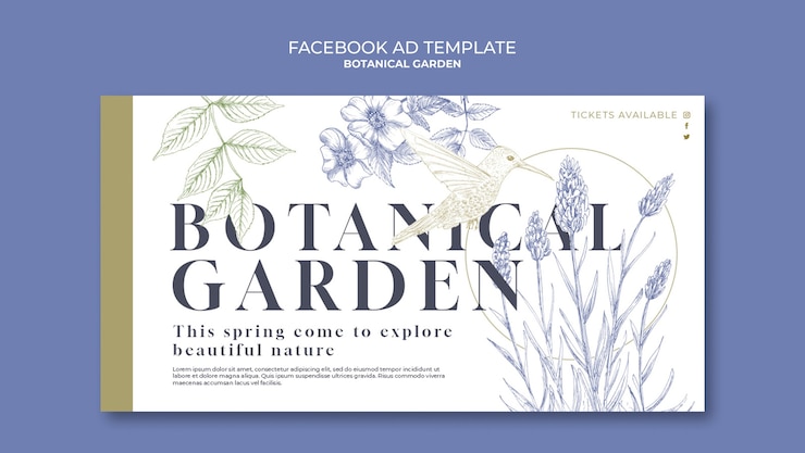 Gratis PSD botanical garden facebook template