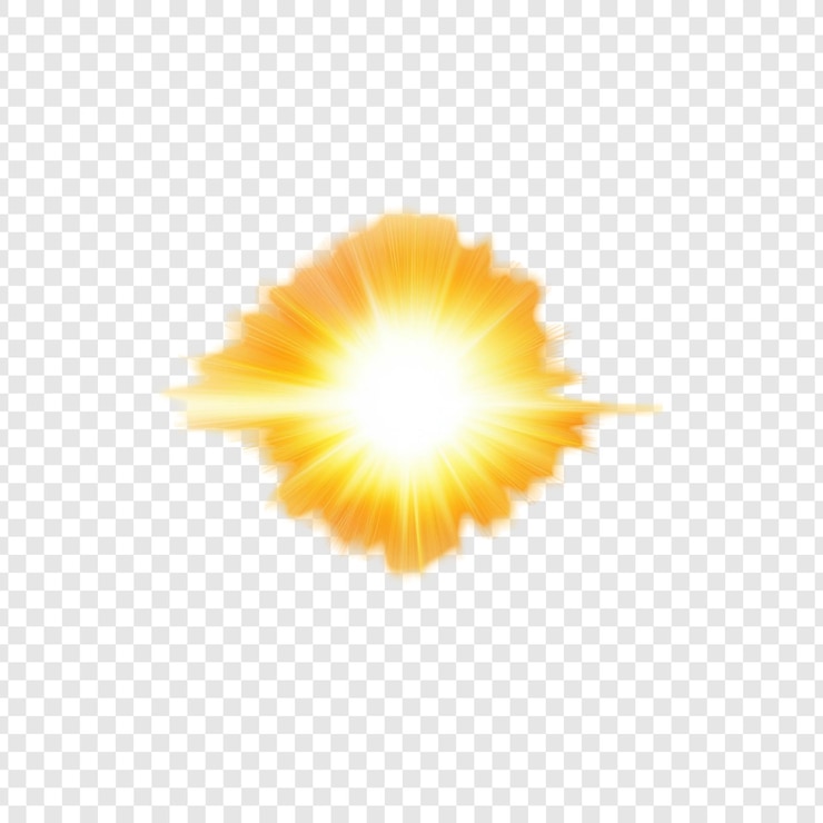 Gratis PSD bright sunburst glowing radiance golden light explosion