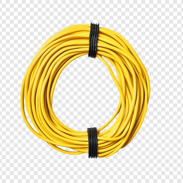bright yellow cable coil a closeup view