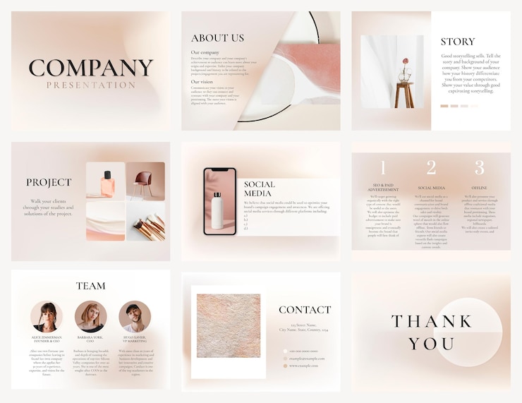 Gratis PSD business presentation slide template psd introduction in earth tone set
