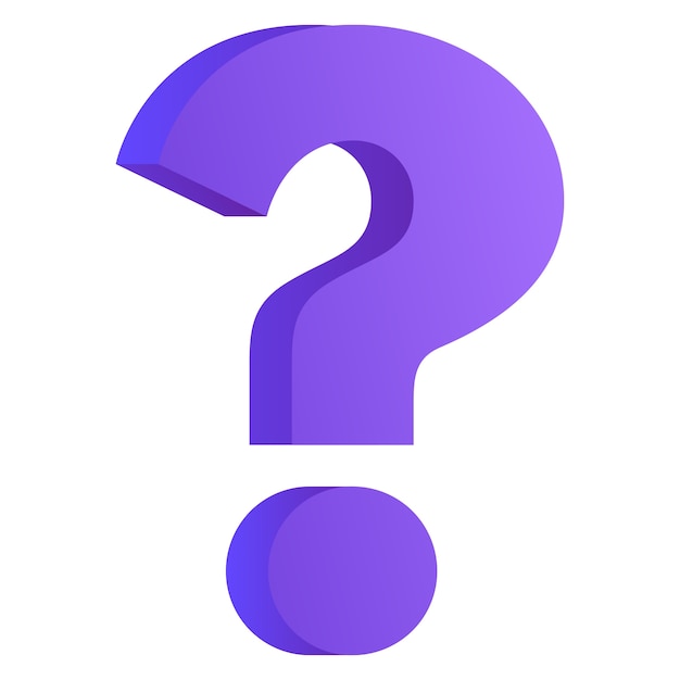 Cartoon question mark isolated