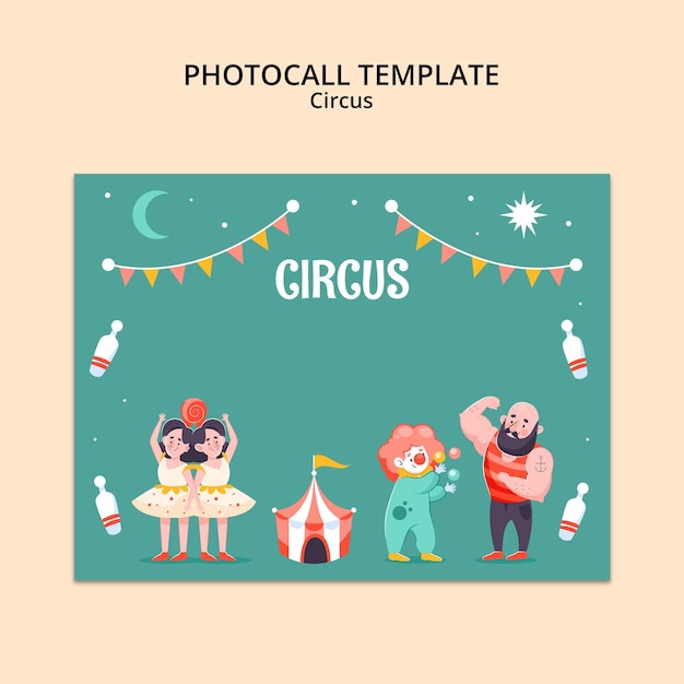 circus fun photocall template