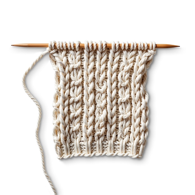 close up on yarn with needle