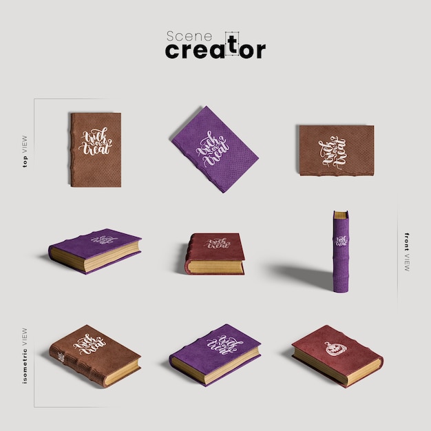 closed book variety of angles halloween scene creator