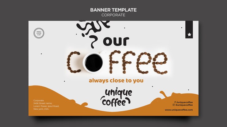 Gratis PSD coffee shop banner template
