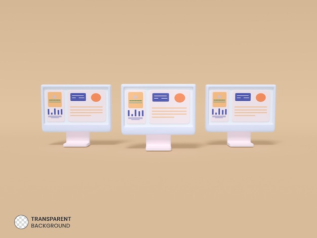 computer icon isolated 3d render ilustration