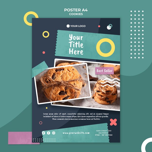 Cookie shop poster template