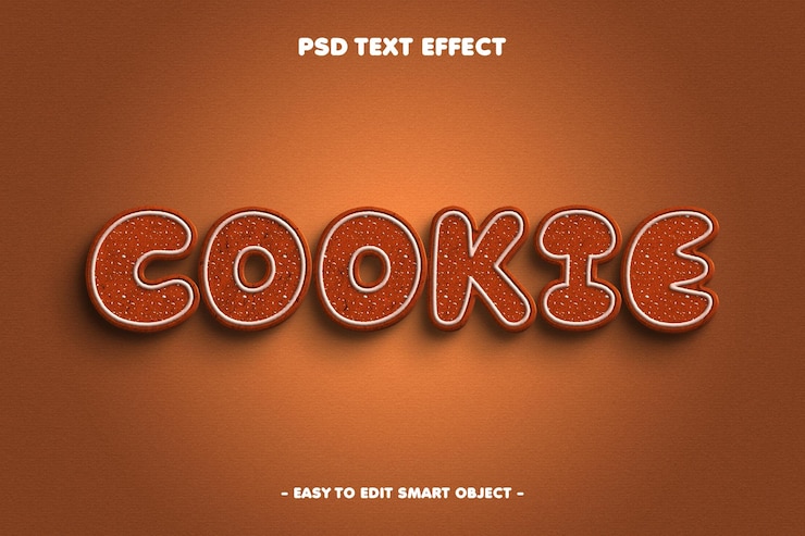 Gratis PSD cookie text effect