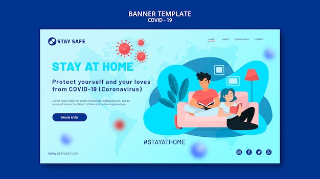 Covid-19 banner with illustration