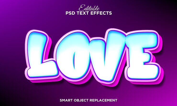 Gratis PSD cute love graffiti text effect
