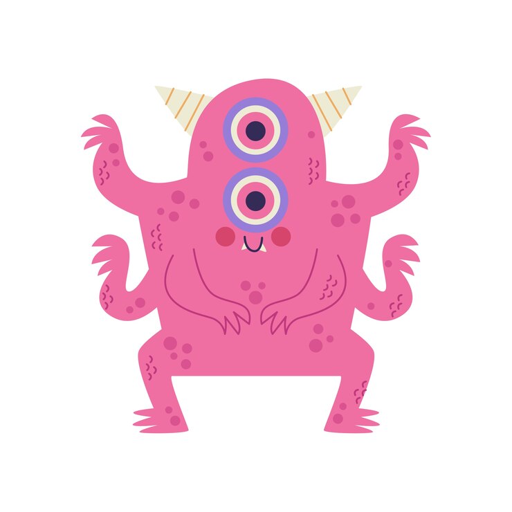 Gratis PSD cute monster illustration