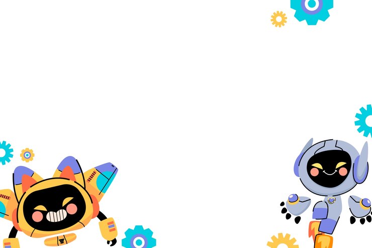 Gratis PSD cute robot frame isolated