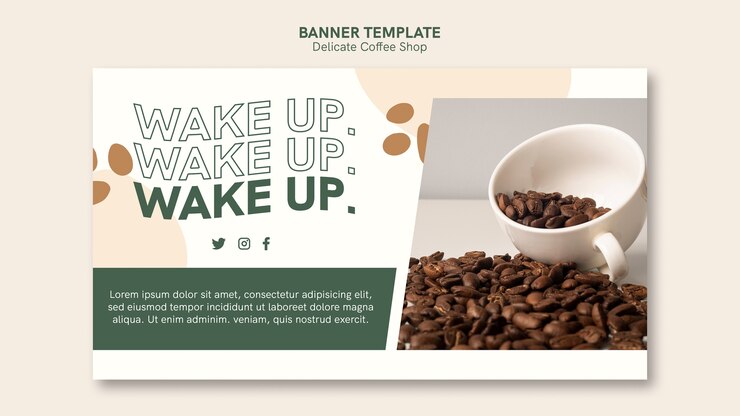 Gratis PSD delicate coffee shop banner style