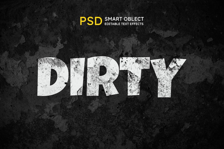 Gratis PSD dirty tekst style effect