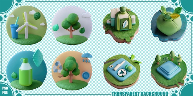 ecofriendly concepts in colorful 3d design