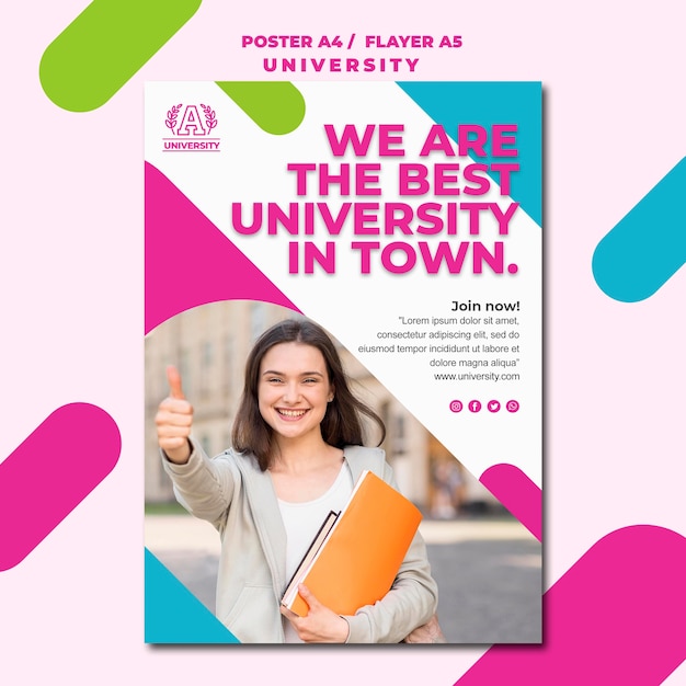Education concept university poster style