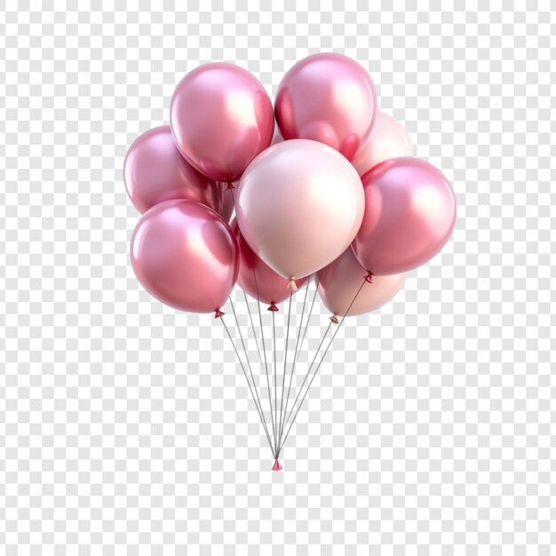 elegant bunch of pink and rose gold balloons