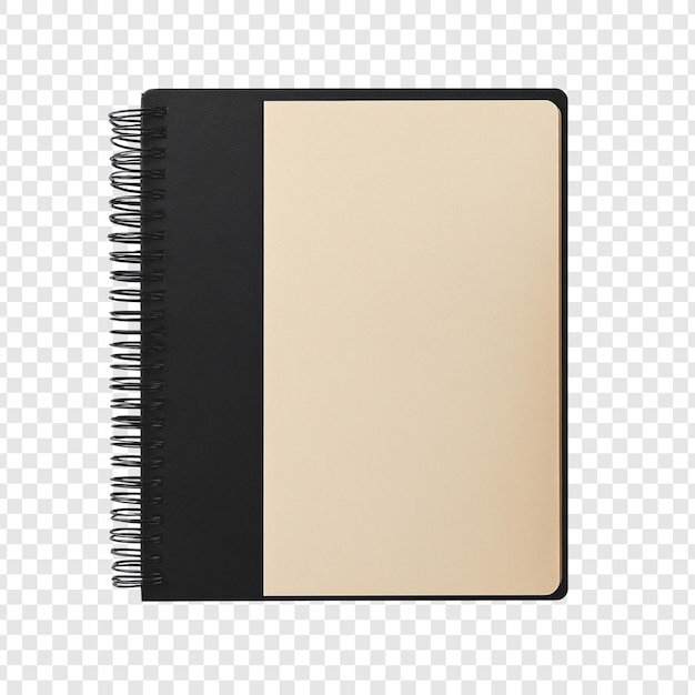 Elegant Spiral Notebook Mockup Beige Pages Black Cover