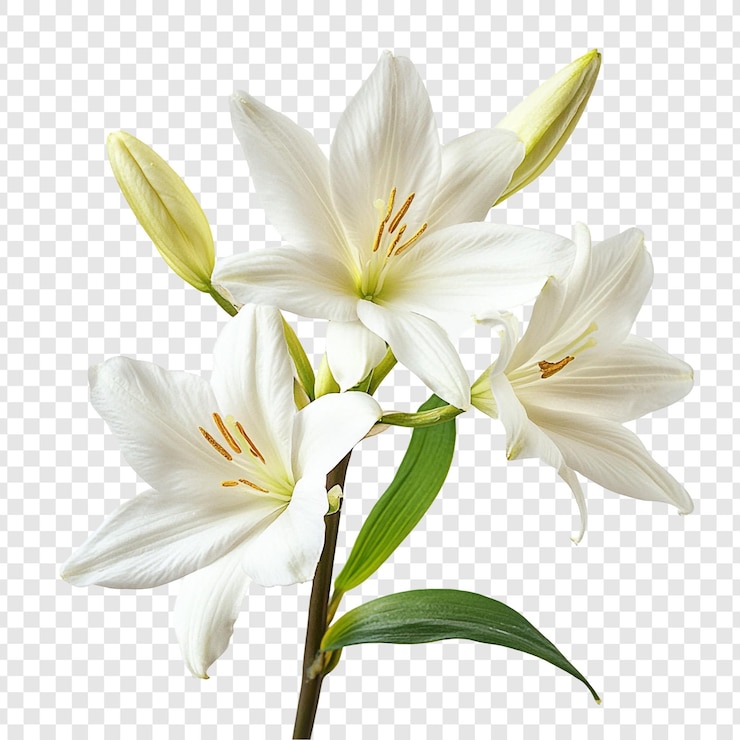 Gratis PSD elegant white lilies a bouquet of purity and grace