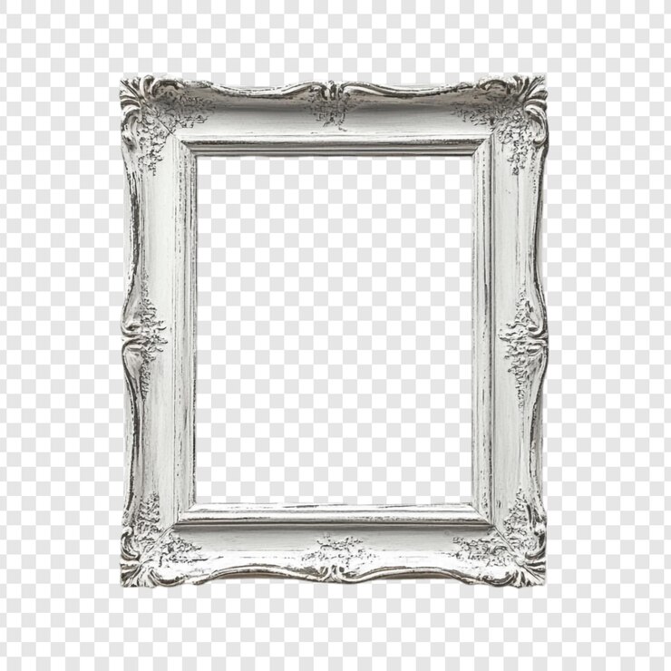 Gratis PSD elegant white ornate picture frame